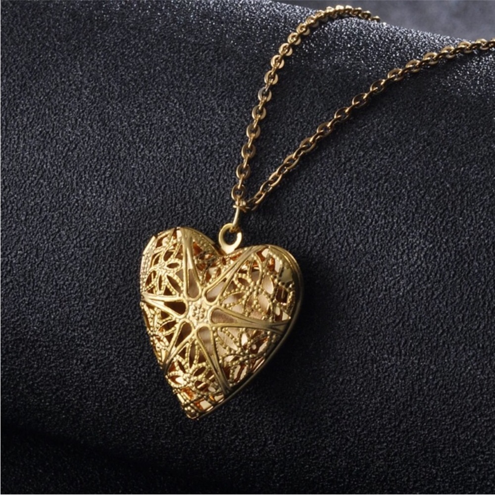 Gold Filled Heart Locket Necklace
